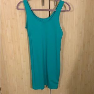Teal casual sleeveless dress